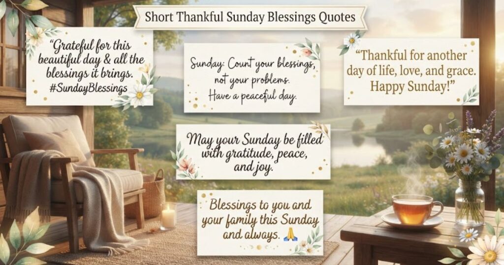 Short Thankful Sunday Blessings Quotes