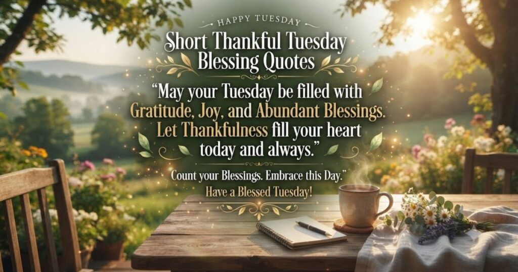 Short Thankful Tuesday Blessing Quotes