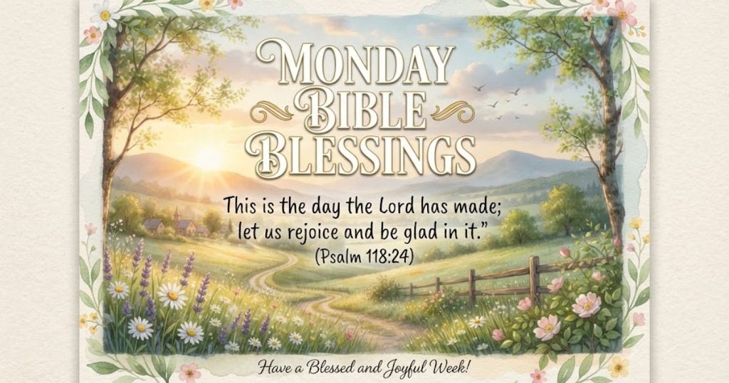 Monday Bible Blessings for Greeting Cards