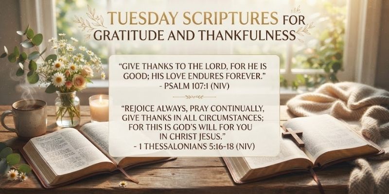 Tuesday Scriptures for Gratitude and Thankfulness